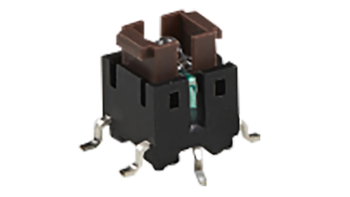 Brown Rectangular Tactile Switch, SPST 50 mA 2.2mm Surface Mount