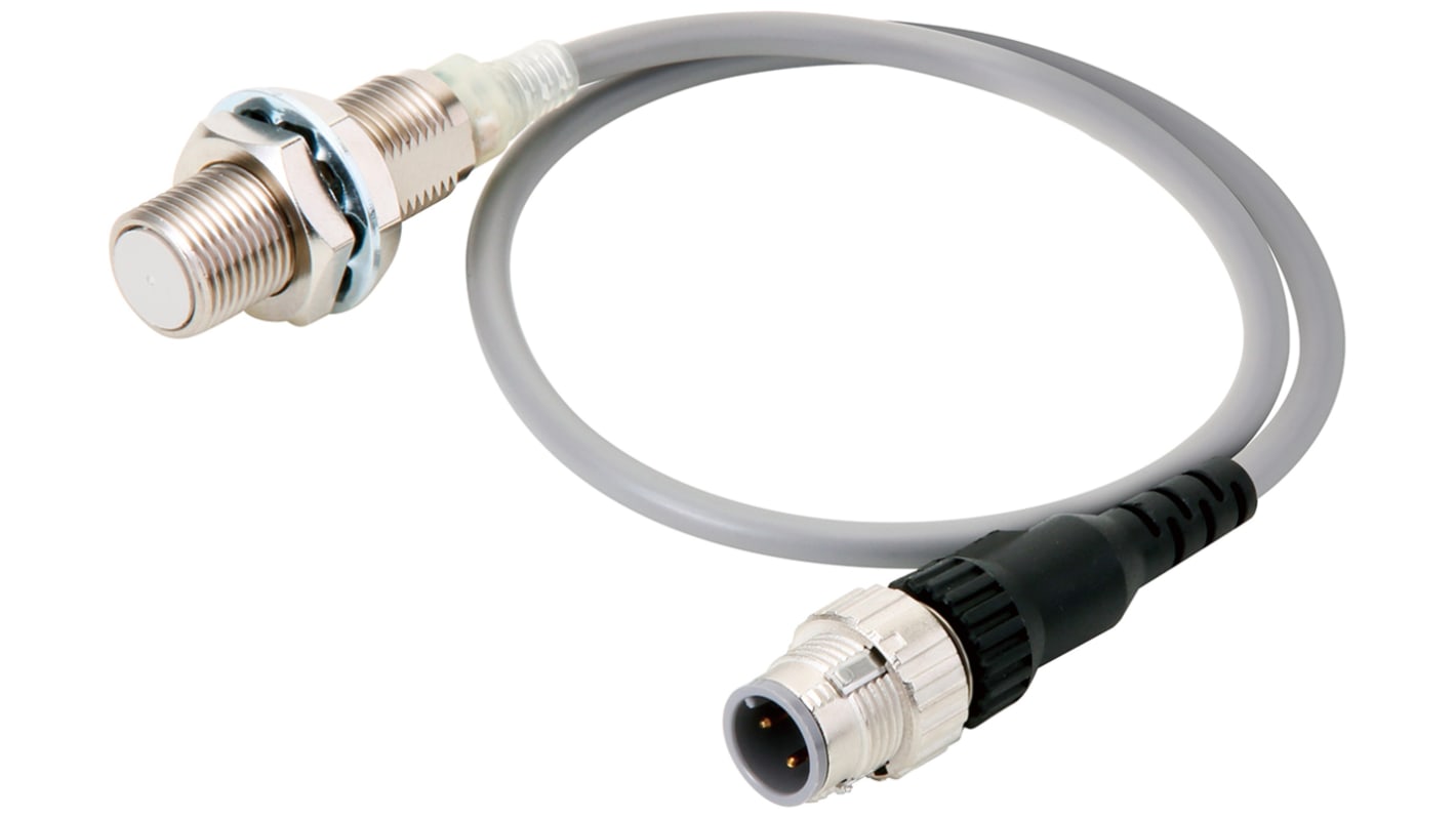 Omron Inductive Barrel-Style Proximity Sensor, M12 x 1, 3 mm Detection, PNP Output, 10 → 30 V dc, IP67