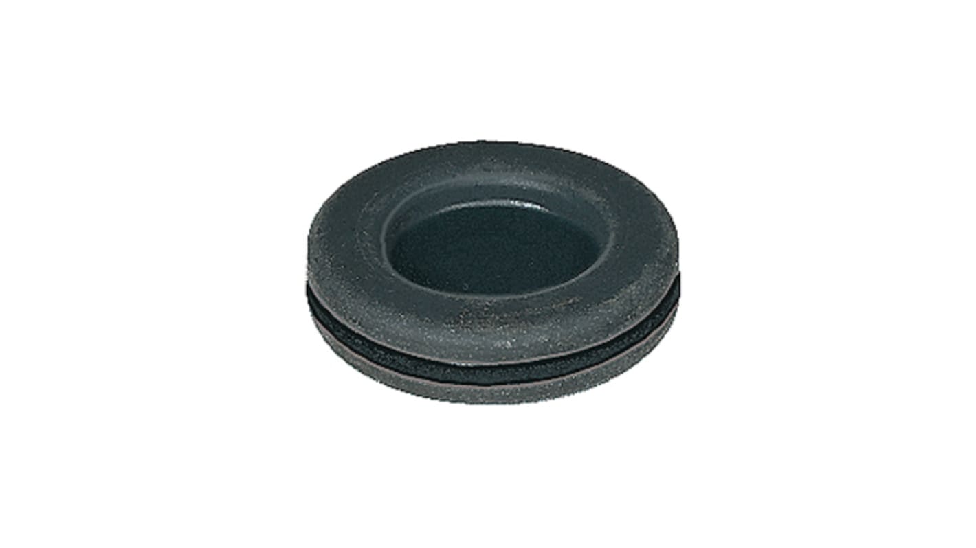 SES Sterling Black Polychloroprene 22.5mm Cable Grommet for Maximum of 16mm Cable Dia.