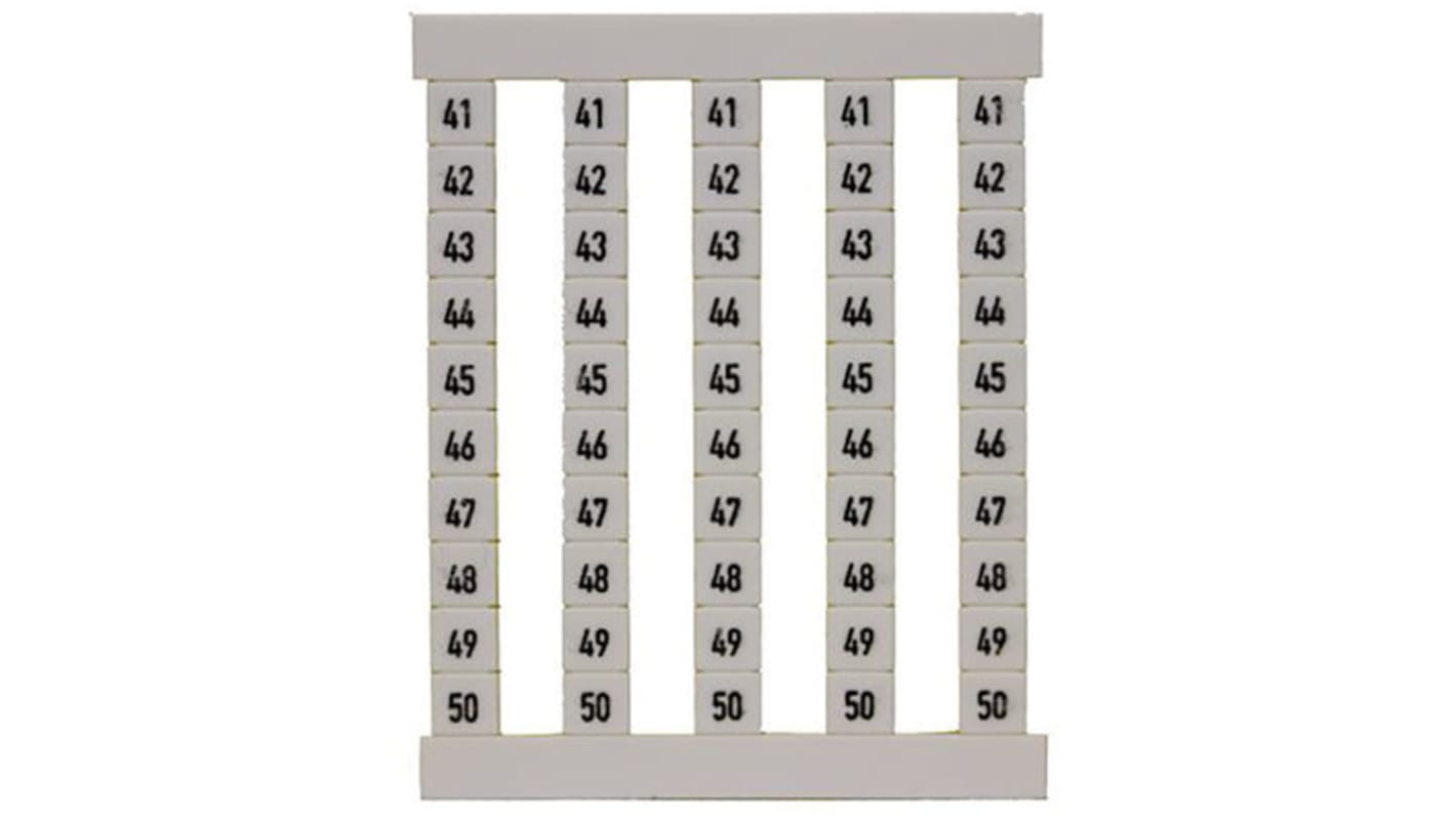 Weidmuller Terminal Marker for use with Electronic Sub-Assemblies, Plug-In Connectors, Weidmuller Cable Connectors