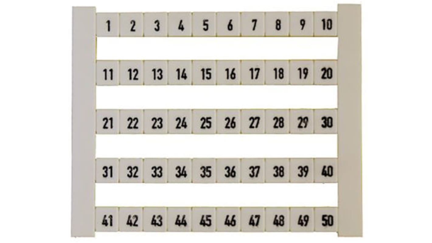 Weidmüller Terminal Marker for use with Electronic Sub-Assemblies, Plug-In Connectors, Weidmuller Cable Connectors