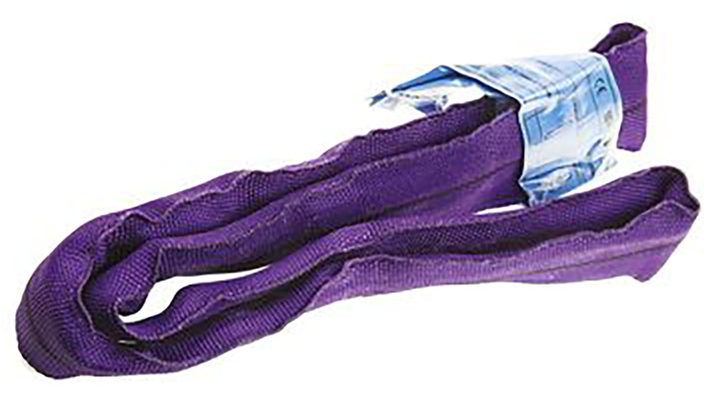 RS PRO 4m Purple Lifting Sling Round, 1t