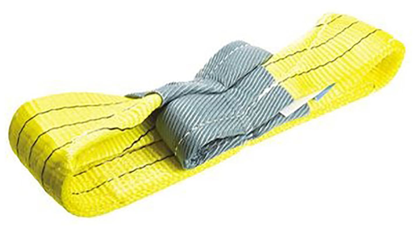 RS PRO 2m Yellow Lifting Sling Webbing, 3t