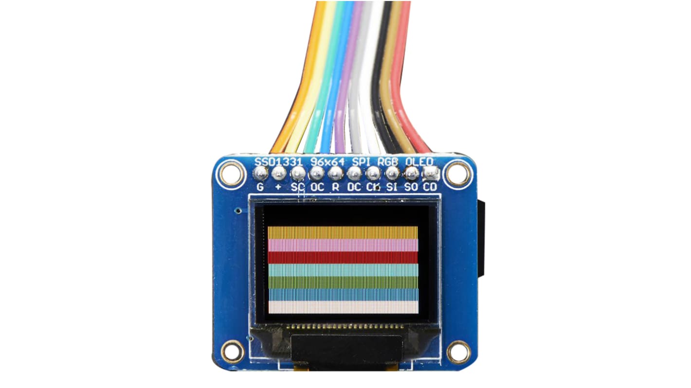 ADAFRUIT INDUSTRIES, ディスプレイボード 0.96インチ OLEDディスプレイ ブレークアウトボード microSD holder mini color OLED