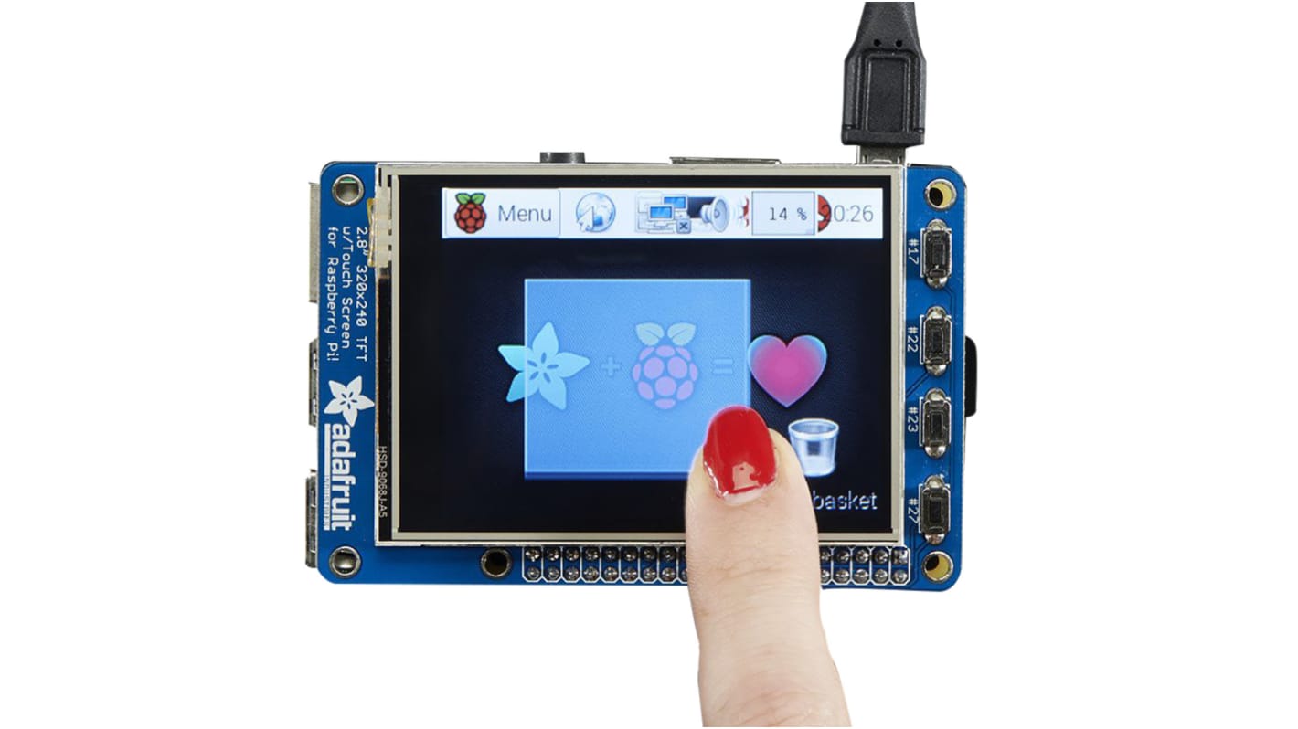 ADAFRUIT INDUSTRIES, PiTFT Plus with 2.8in Resistive Touch Screen