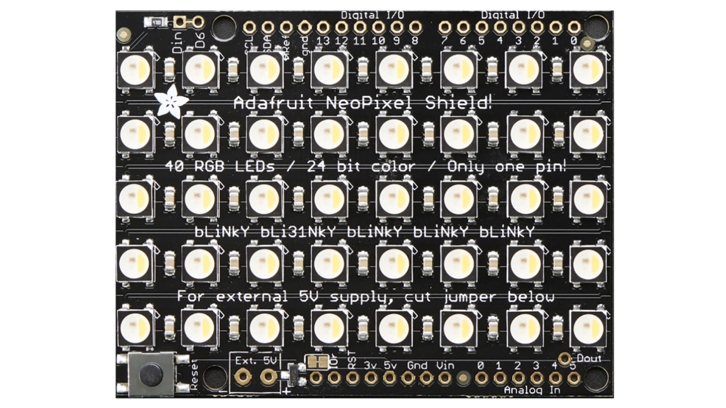 Zestaw LED, NeoPixel 40 RGBW Warm White, do uzycia z: Arduino, Osłona, Matryca LED