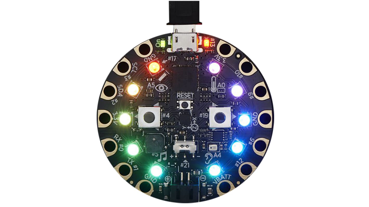 Placa de desarrollo Circuit Playground Classic de ADAFRUIT INDUSTRIES, con núcleo ATmega32u4