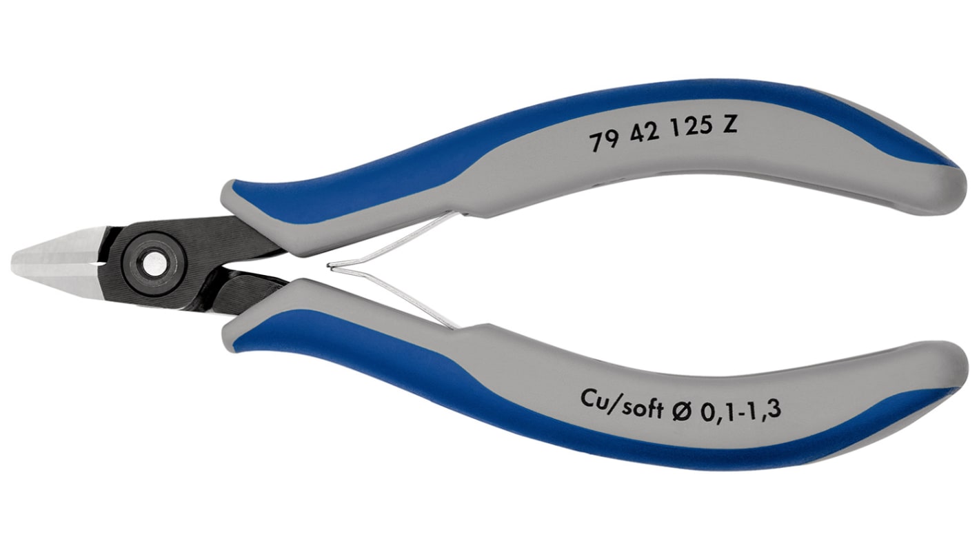 Alicates de corte lateral Knipex, capacidad de corte 1.3mm, long. total 125 mm,