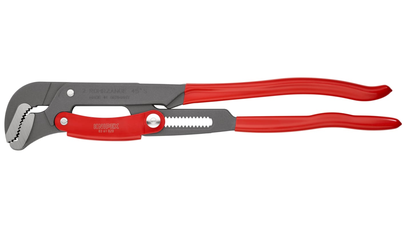 Knipex Pipe Wrench, 560 mm Overall, 70mm Jaw Capacity, Metal Handle