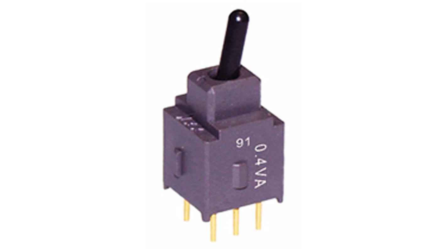 NKK Switches Toggle Switch, Through Hole Mount, On-On, DPDT, PC Terminal Terminal, 28V ac/dc