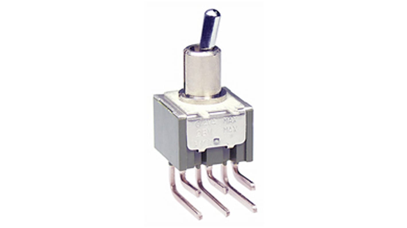 NKK Switches Toggle Switch, PCB Mount, Latching, DPDT, Through Hole Terminal, 30 V dc, 250 V ac