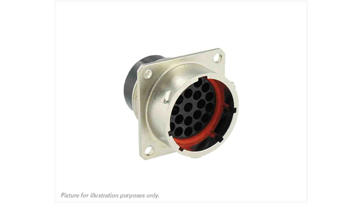 Souriau Circular Connector, 23 Contacts, Flange Mount, Plug, Male, IP68, IP69K, UT0 Series