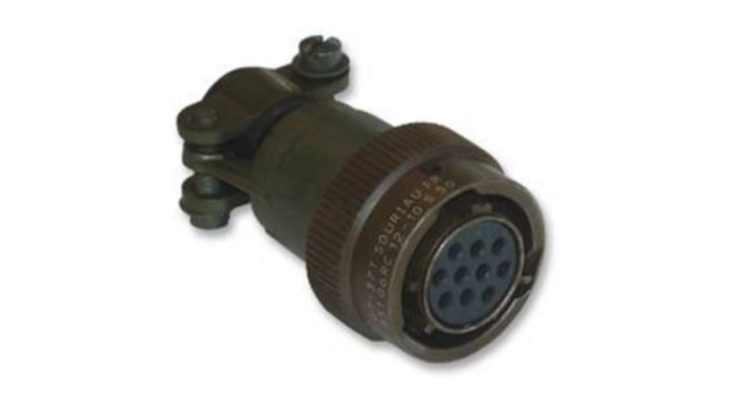 Conector circular MIL-C-26482 G serie 1 Souriau Sunbank by Eaton Hembra Recto serie 851 de 6 vías hembra, tamaño 10,