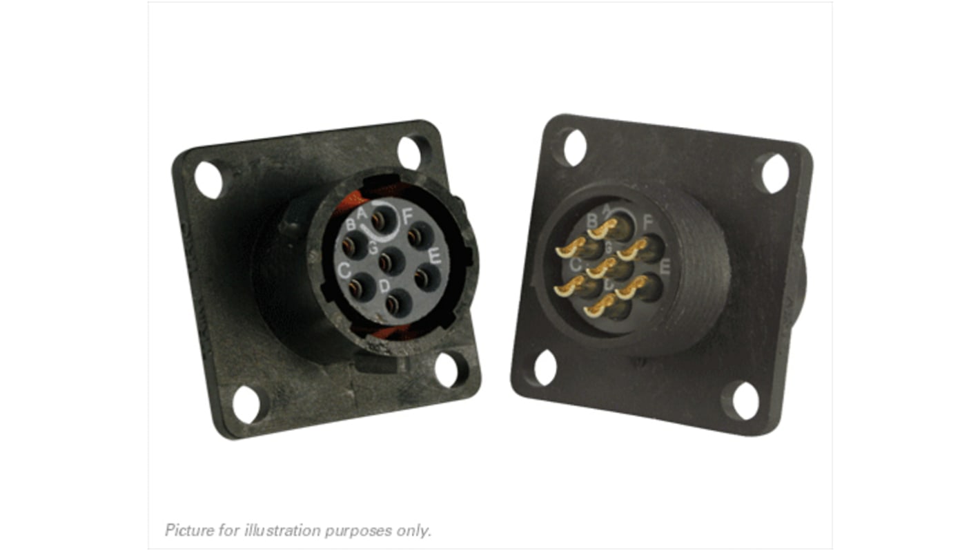 Souriau Sunbank by Eaton Circular Connector, 7 Contacts, Flange Mount, Plug, Female, IP68, IP69K, UTS Series