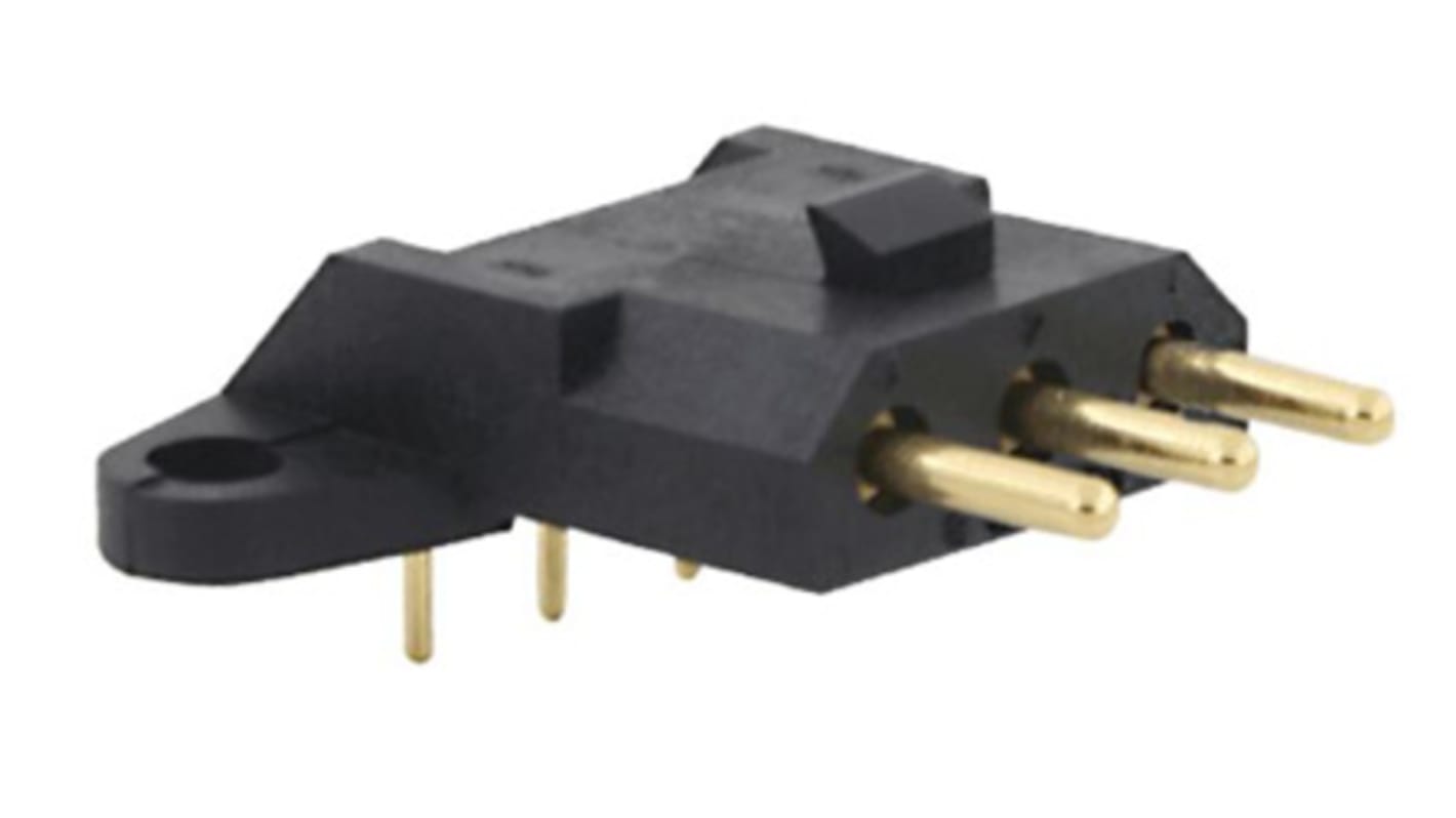 Conector macho para PCB Ángulo de 90° Souriau Sunbank by Eaton serie SMS de 3 vías, 1 fila, paso 5.08mm, para soldar,