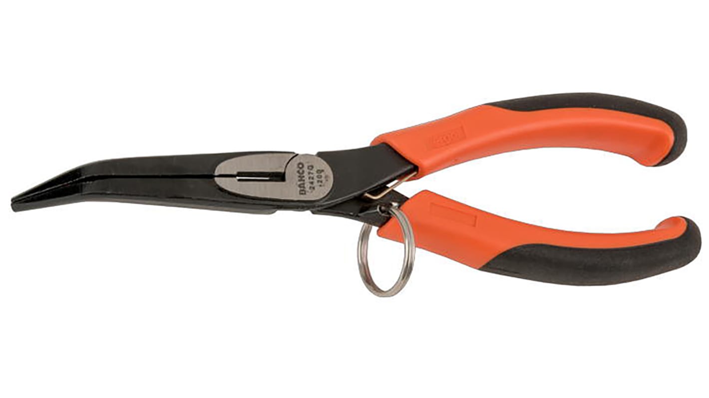 Bahco Long Nose Pliers, 200 mm Overall, Straight Tip, 70mm Jaw
