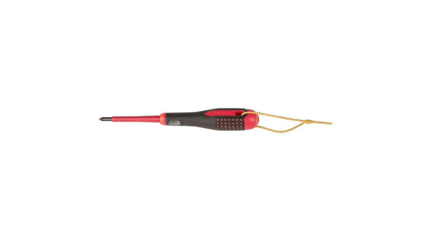 Bahco Slotted Screwdriver, 0.5 mm Tip, 100 mm Blade, VDE/1000V, 222 mm Overall