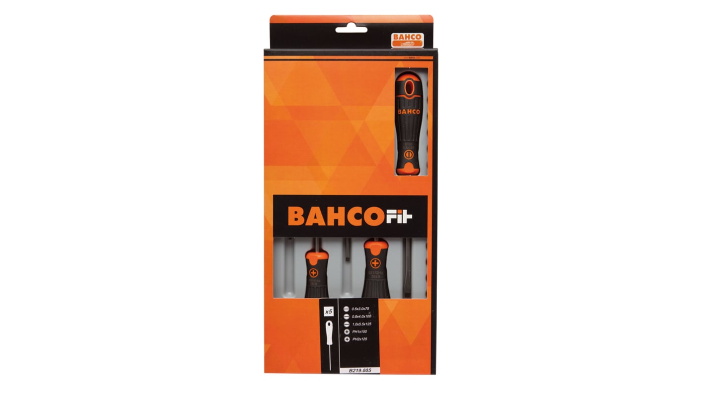 Bahco B219.005 Phillips; Slotted Screwdriver Set, 5-Piece