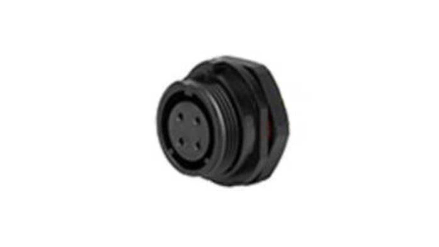 Conector circular RS PRO hembra de 4 vías hembra, Montaje en Panel, IP68