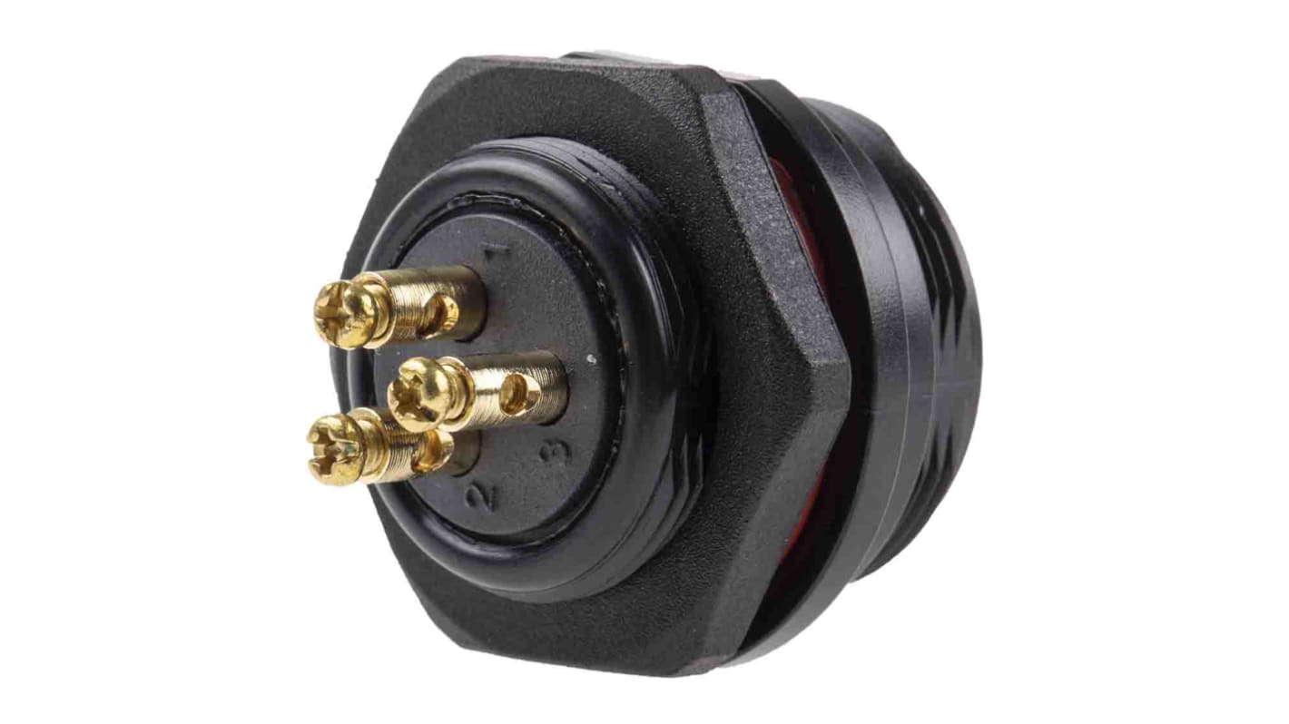 Conector circular RS PRO hembra de 3 vías hembra, Montaje en Panel, IP68