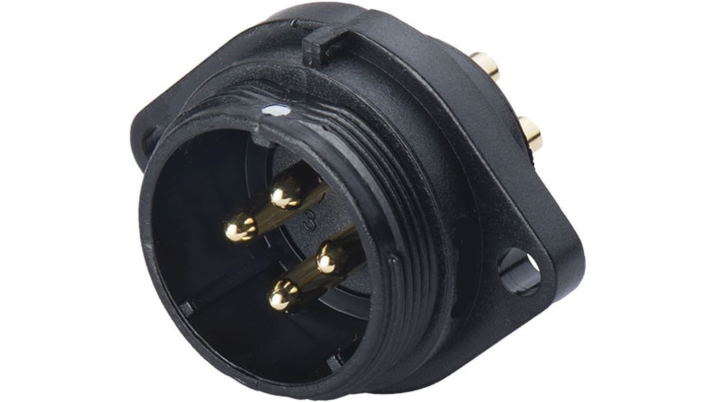 Conector circular RS PRO macho de 3 vías macho, Montaje en Panel, IP68