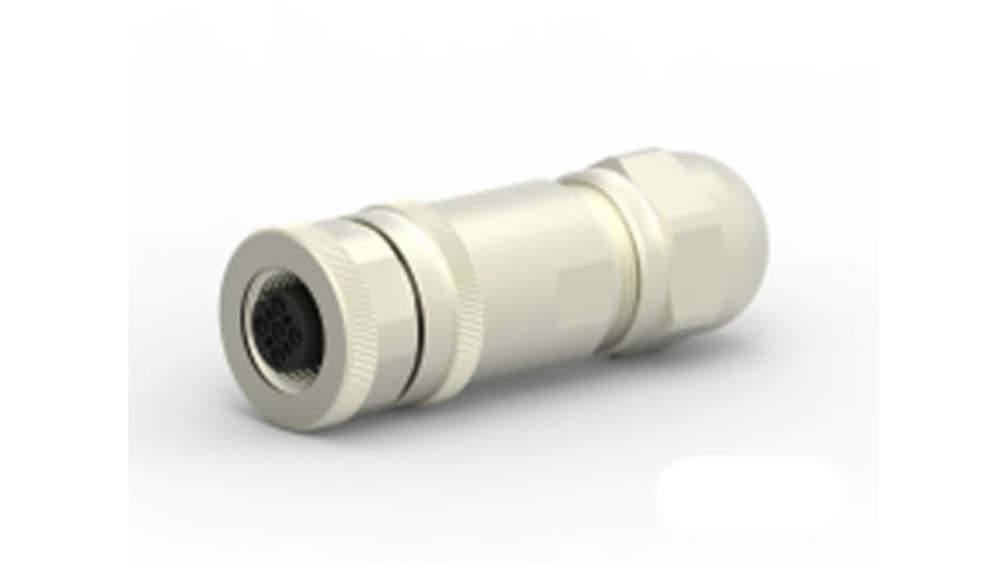 TE Connectivity Circular Connector, 3 Contacts, Cable Mount, M12 Connector, Socket, Female, IP67, T411 Series