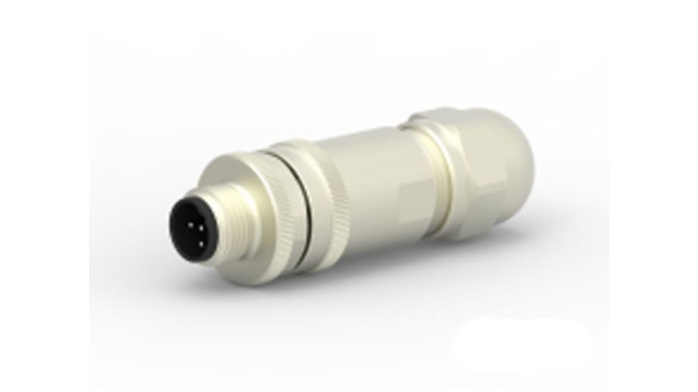 TE Connectivity Circular Connector, 5 Contacts, Cable Mount, M12 Connector, Plug, Male, IP67, T411 Series