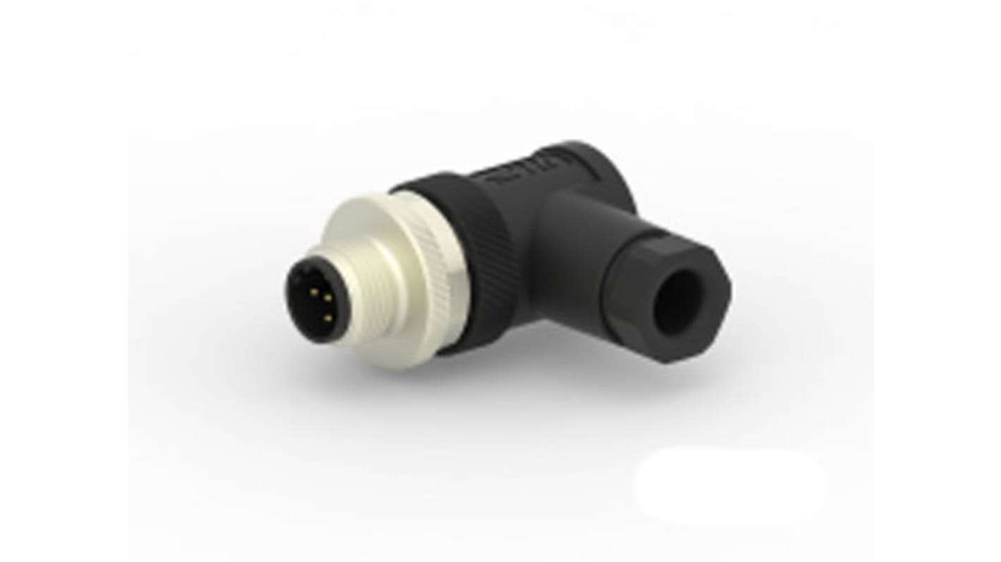 TE Connectivity Circular Connector, 5 Contacts, Cable Mount, M12 Connector, Plug, Male, IP67, T411 Series