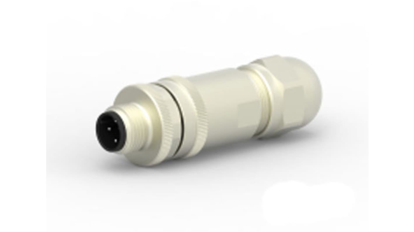 TE Connectivity Circular Connector, 4 Contacts, Cable Mount, M12 Connector, Plug, Male, IP67, T411 Series