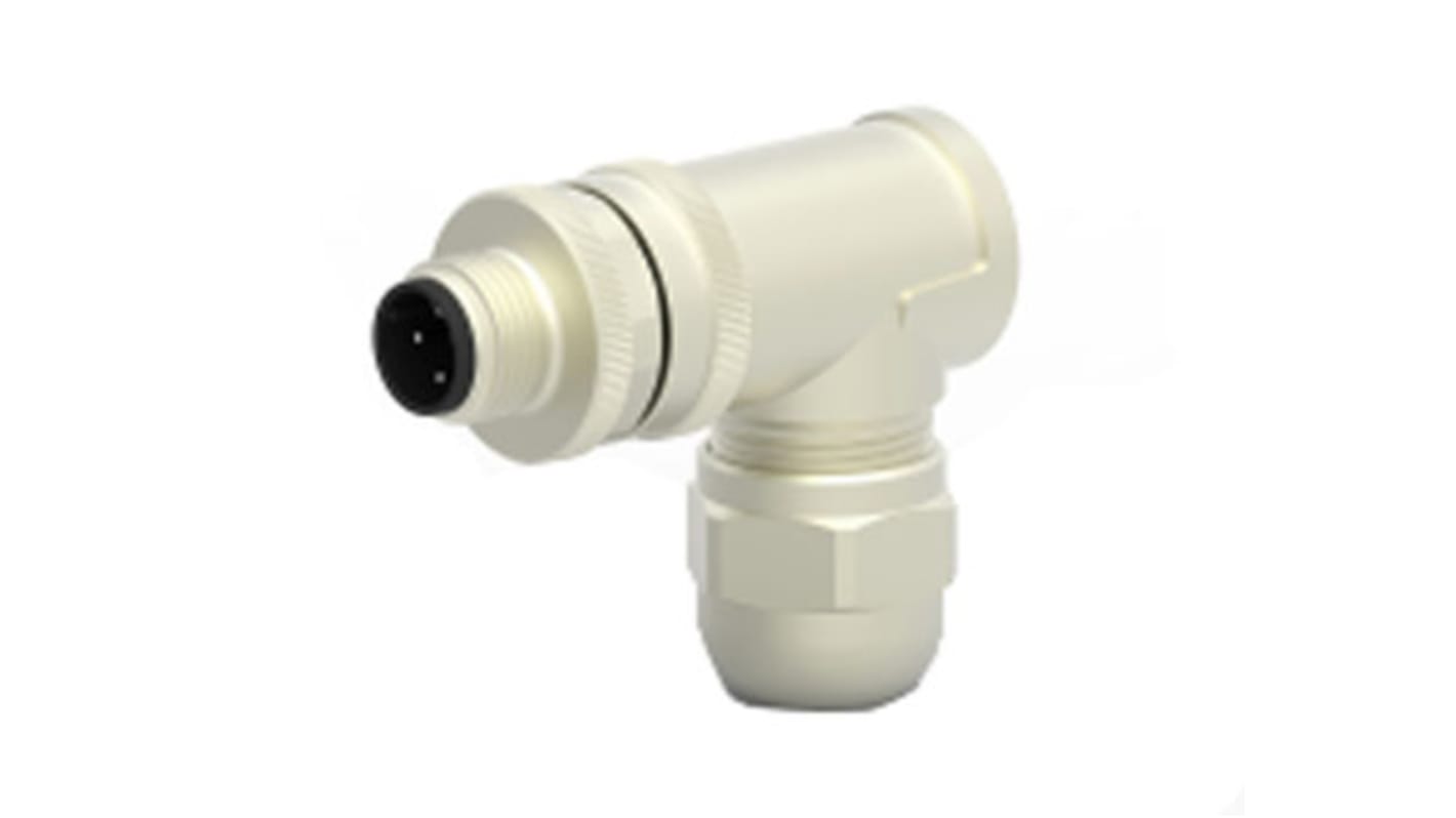 TE Connectivity Circular Connector, 4 Contacts, Cable Mount, M12 Connector, Plug, Male, IP67, T411 Series