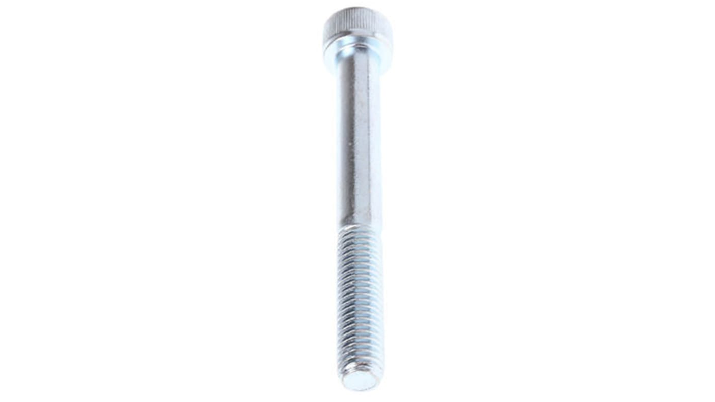 RS PRO Bright Zinc Plated Steel Hex Socket Cap Screw, DIN 912, M6 x 70mm