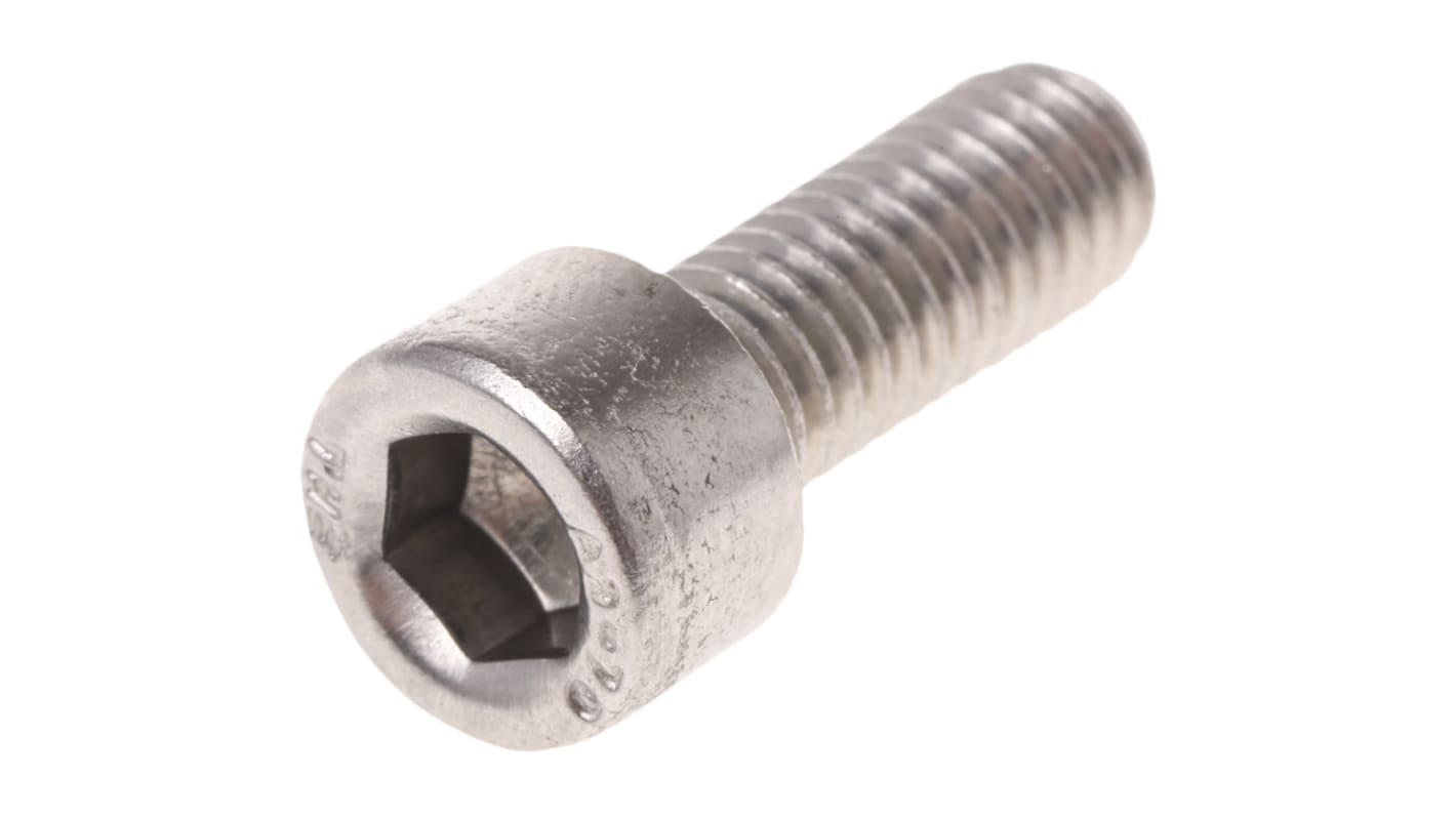 RS PRO Plain Stainless Steel Hex Socket Cap Screw, DIN 912, M8 x 12mm RS