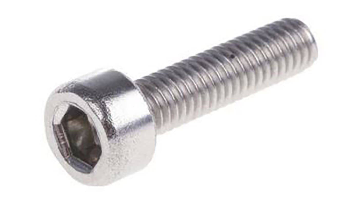 RS PRO Plain Stainless Steel Hex Socket Cap Screw, DIN 912, M8 x 80mm