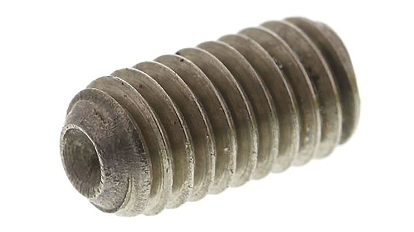 Plain Stainless Steel Hex M8 x 25mm Grub Screw