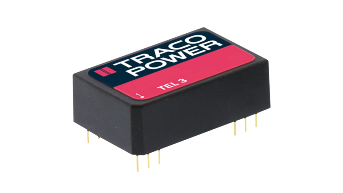 TRACOPOWER TEL 3 DC/DC-Wandler 3W 24 V dc IN, 5V dc OUT / 600mA Durchsteckmontage 1.5kV dc isoliert