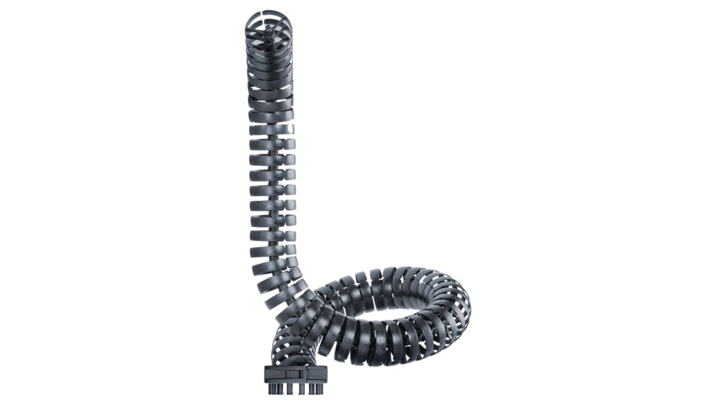 Igus TRL Black Cable Chain - Flexible Slot, W34.5 (Dia.) mm x, L1m, Igumid NB