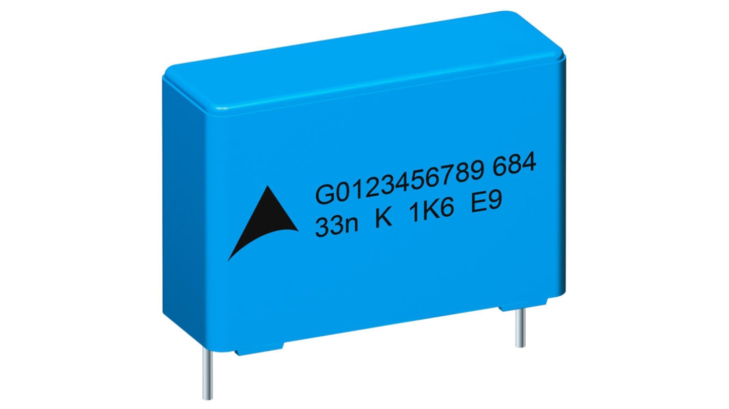 EPCOS B32641B Polypropylene Film Capacitor, 1 kV dc, 500 V ac, ±5%, 18nF, Through Hole