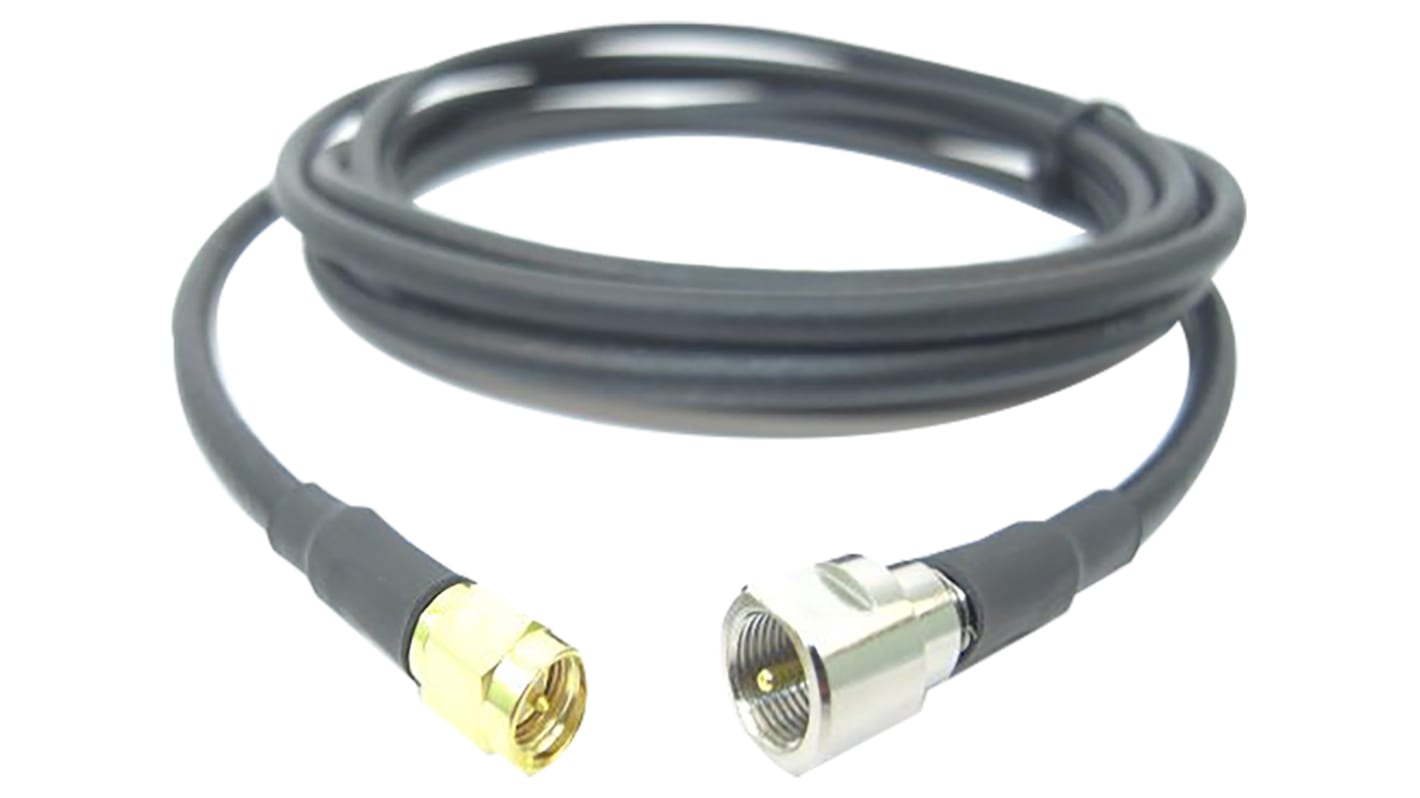 Cable coaxial RF LLC200A Siretta, 50 Ω, con. A: SMA, Macho, con. B: FME, Macho, long. 5m Negro