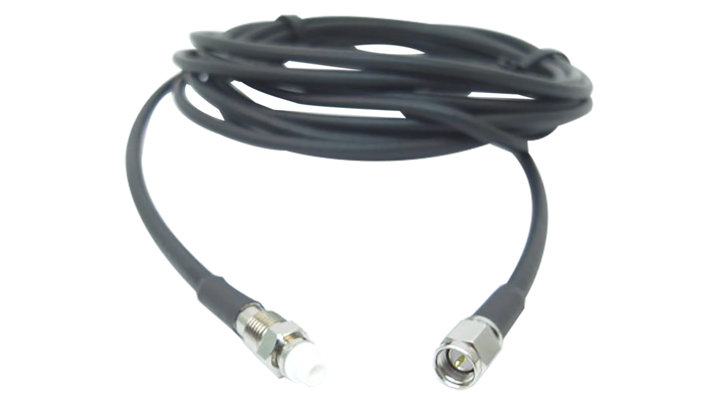 Cable coaxial RF LLC200A Siretta, 50 Ω, con. A: SMA, Macho, con. B: FME, Hembra, long. 5m Negro