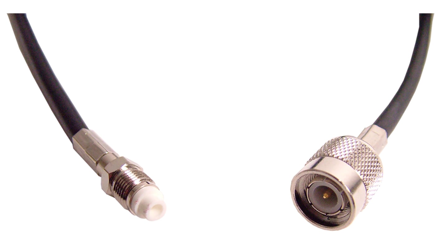 Cable coaxial RF LLC200A Siretta, con. A: TNC, Macho, con. B: FME, Hembra, long. 5m Negro