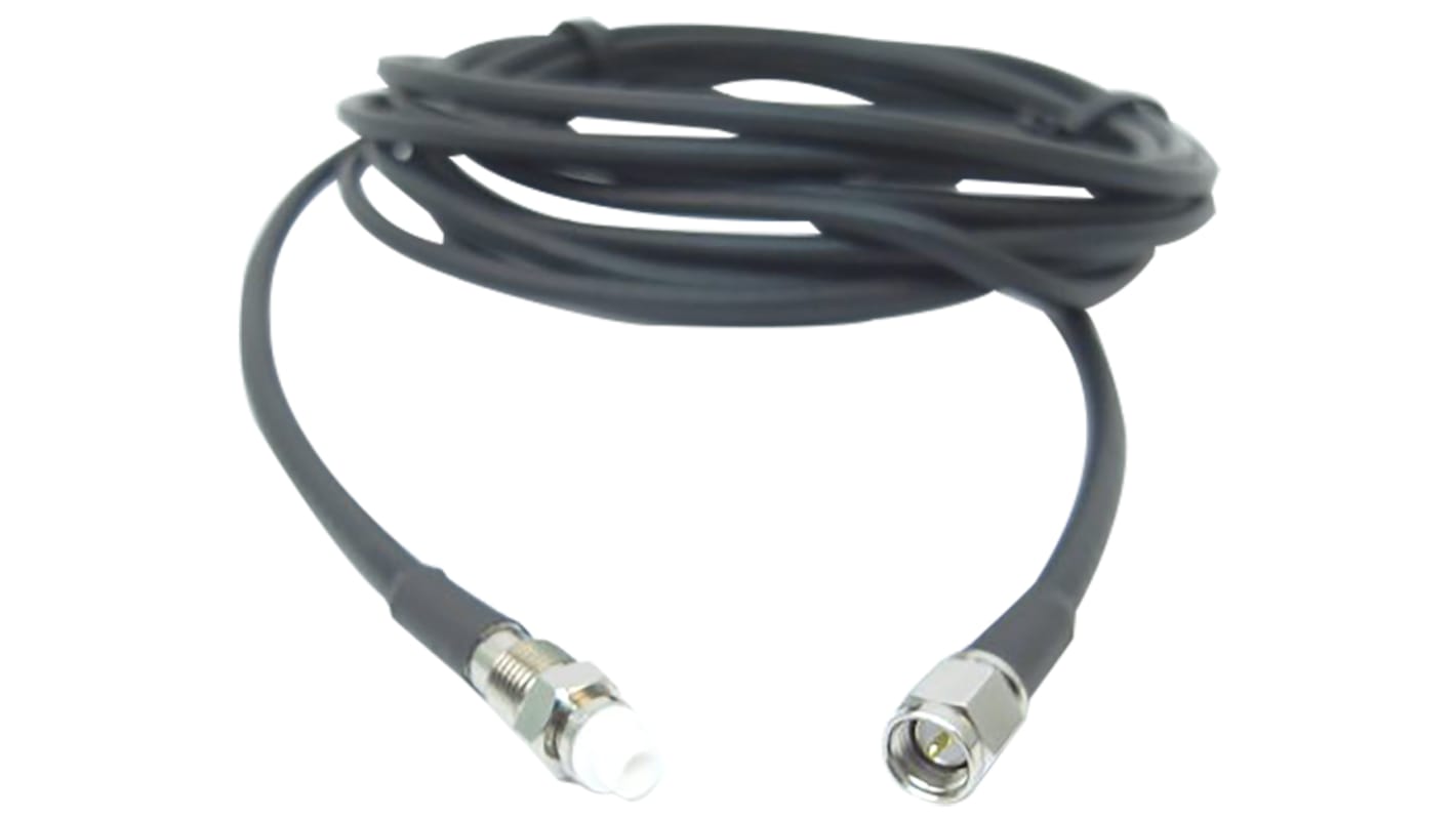 Cable coaxial RF LLC200A Siretta, 50 Ω, con. A: FME, Macho, con. B: FME, Hembra, long. 5m Negro