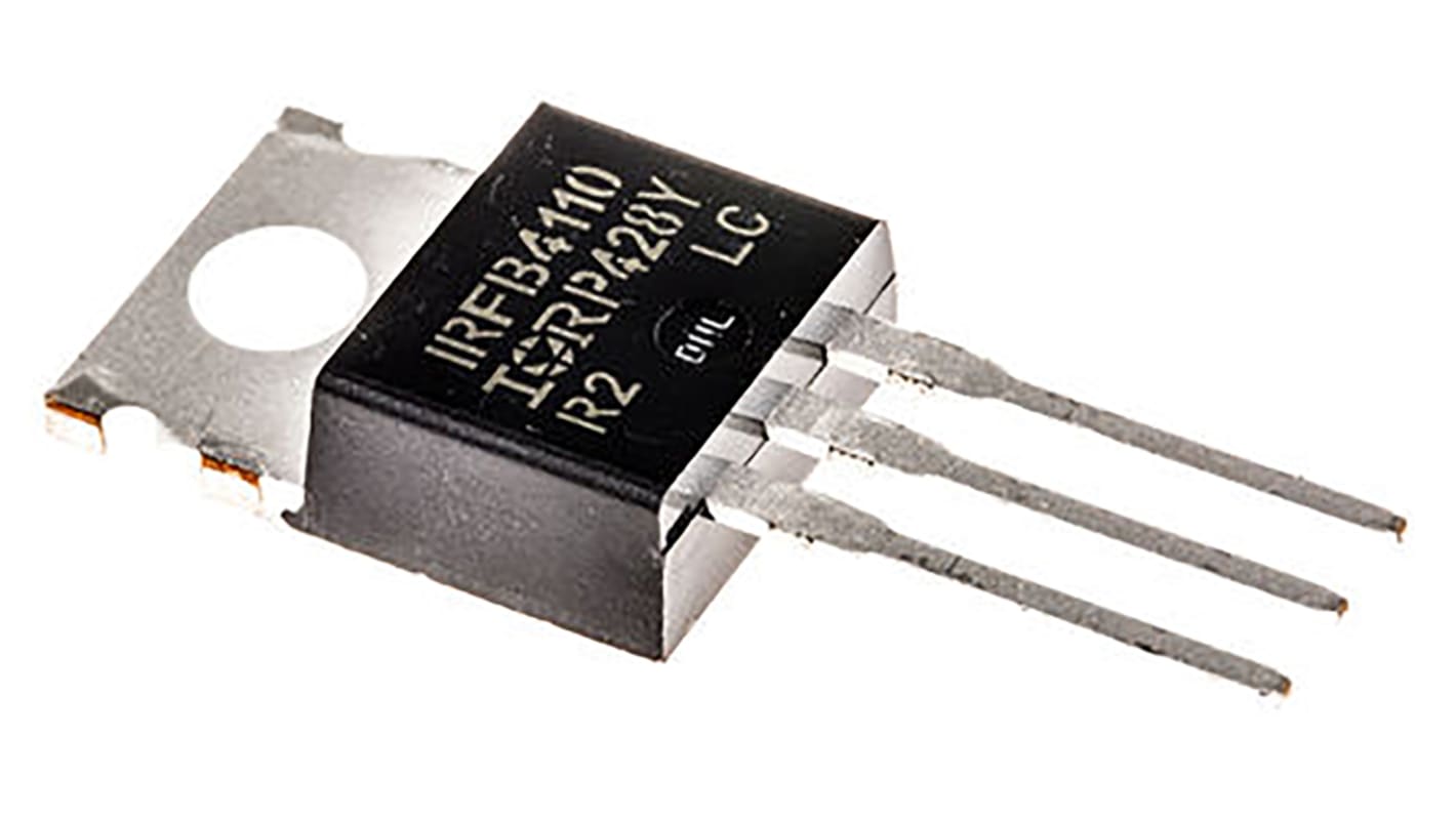 MOSFET Infineon IRFB4110PBF, VDSS 100 V, ID 180 A, TO-220AB de 3 pines, , config. Simple