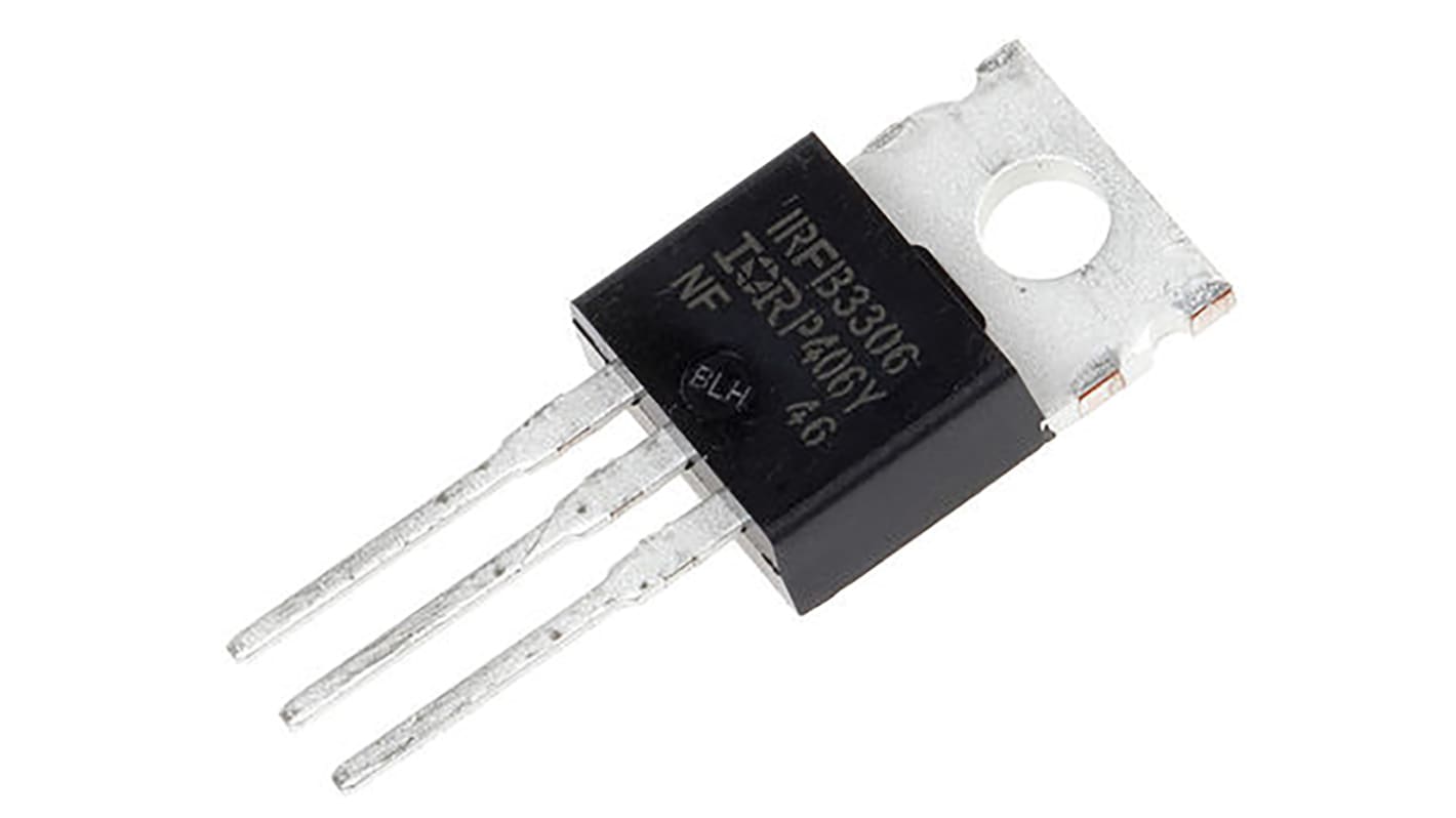MOSFET Infineon IRFB3306PBF, VDSS 60 V, ID 160 A, TO-220AB de 3 pines, config. Simple