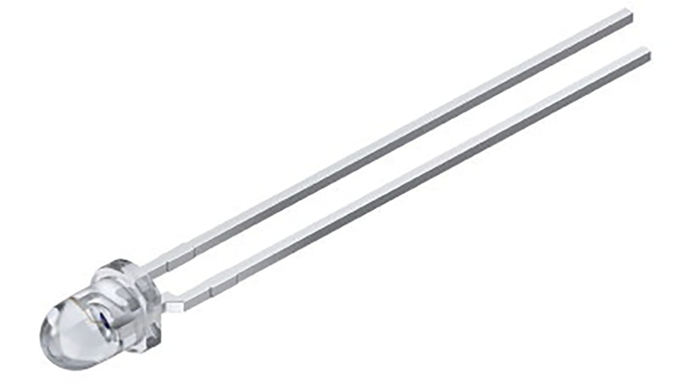 LED IR ams OSRAM de LEDs, λ 860nm, 100 → 320mW/sr, 70mW, ±13 °, encapsulado 3 mm (T-1) de 2 pines, mont. pasante