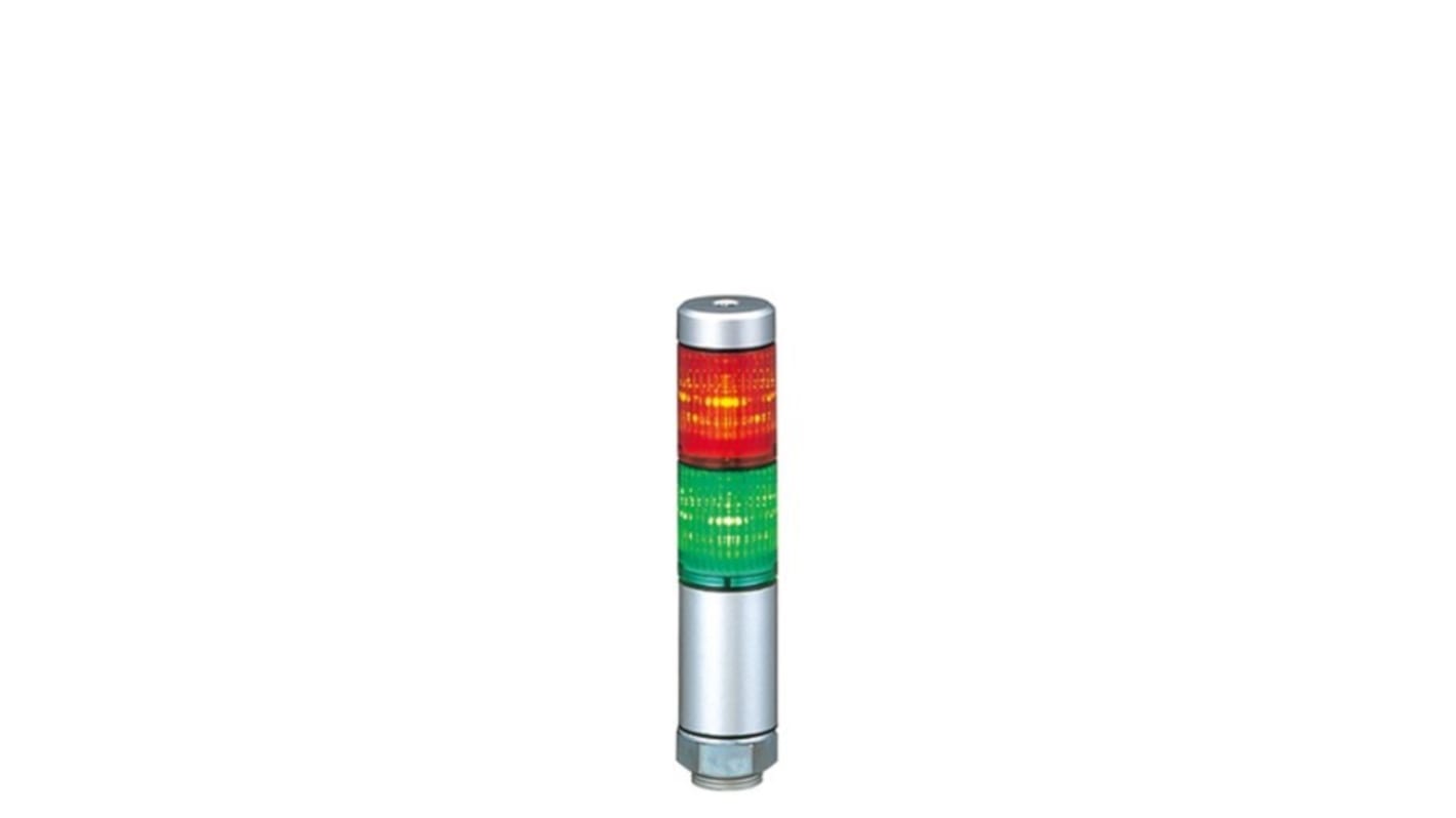 Wieża sygnalizacyjna Patlite 2 -elementowy akustyczny Bez komponentu sygnalizatora dźwiękowego LED Kolorowy 24 V AC/DC