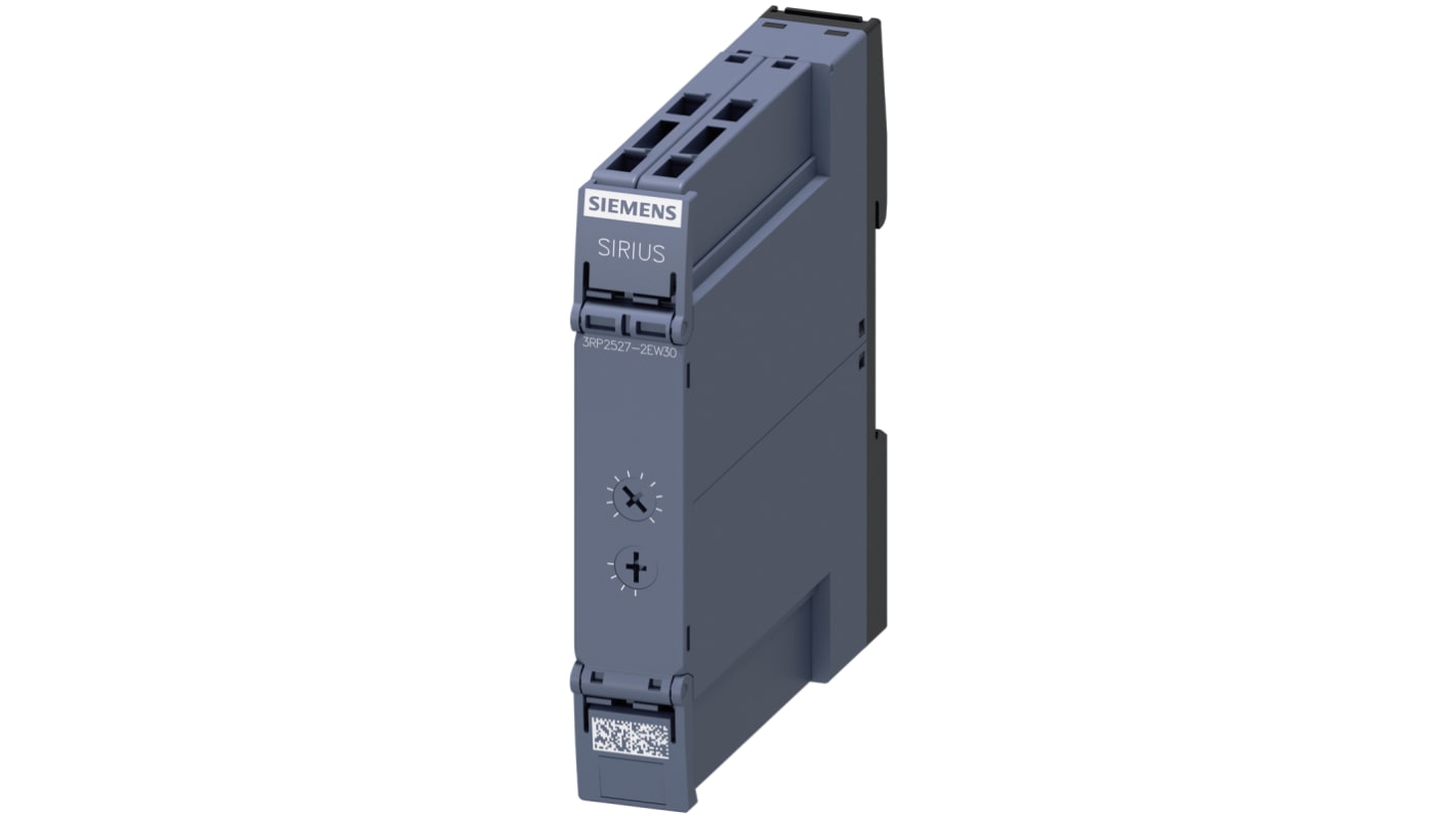 Siemens 3RP25 Series DIN Rail Mount Timer Relay, 12 → 240V ac/dc, 1-Contact, 0.05 → 240s, 1-Function, SPST