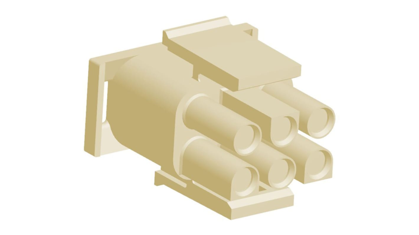 TE Connectivity, Universal MATE-N-LOK Male Connector Housing, 6.35mm Pitch, 6 Way, 2 Row