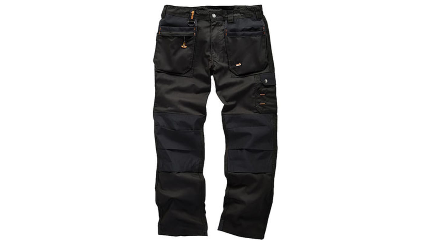 Pantalones de trabajo para Hombre, pierna 32plg, Negro, Algodón, poliéster Worker Plus 38plg