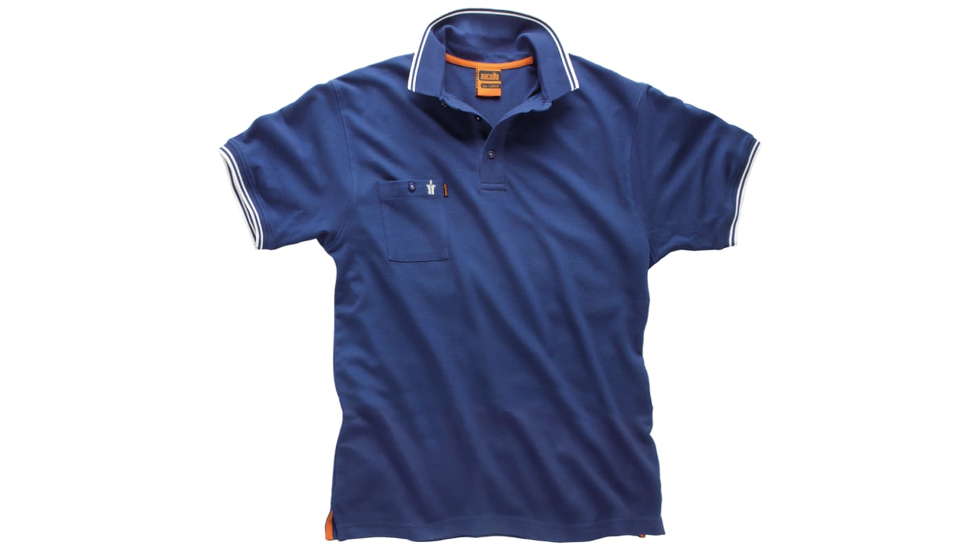 Polo manches courtes Bleu marine/Blanc Homme Worker taille M, Coton