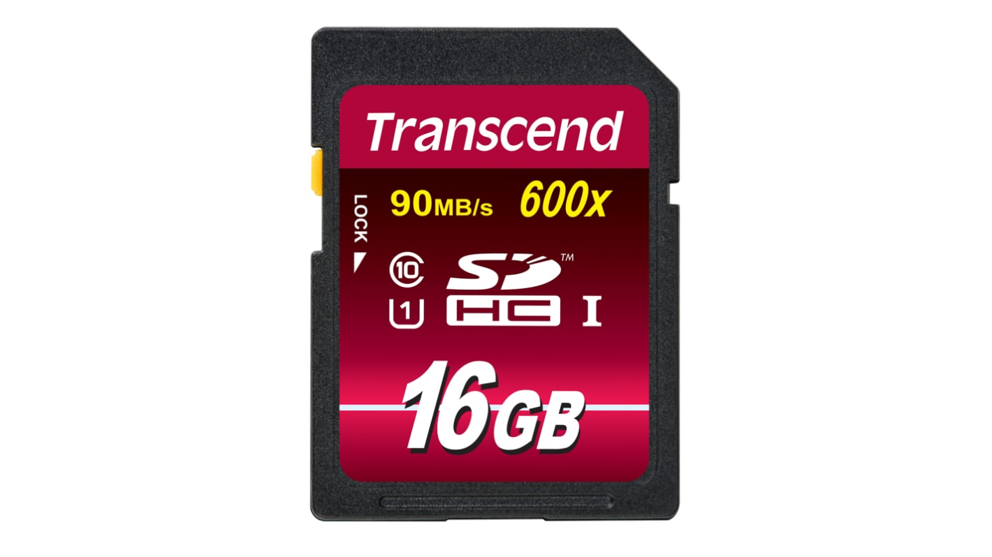 TS16GSDHC10U1 Transcend 16 GB SDHC SD Card, Class 10, UHS1 U1 RS